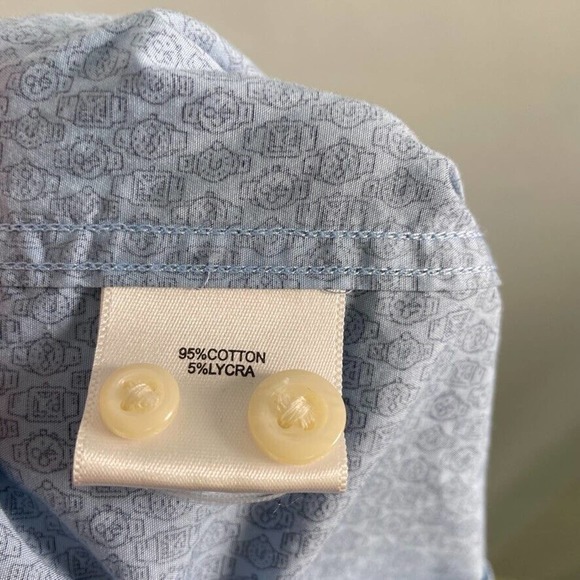 Peter Millar Men's XL Blue Wrist Watch Print Short Sleeve Button Front Shirt - Picture 8 of 10